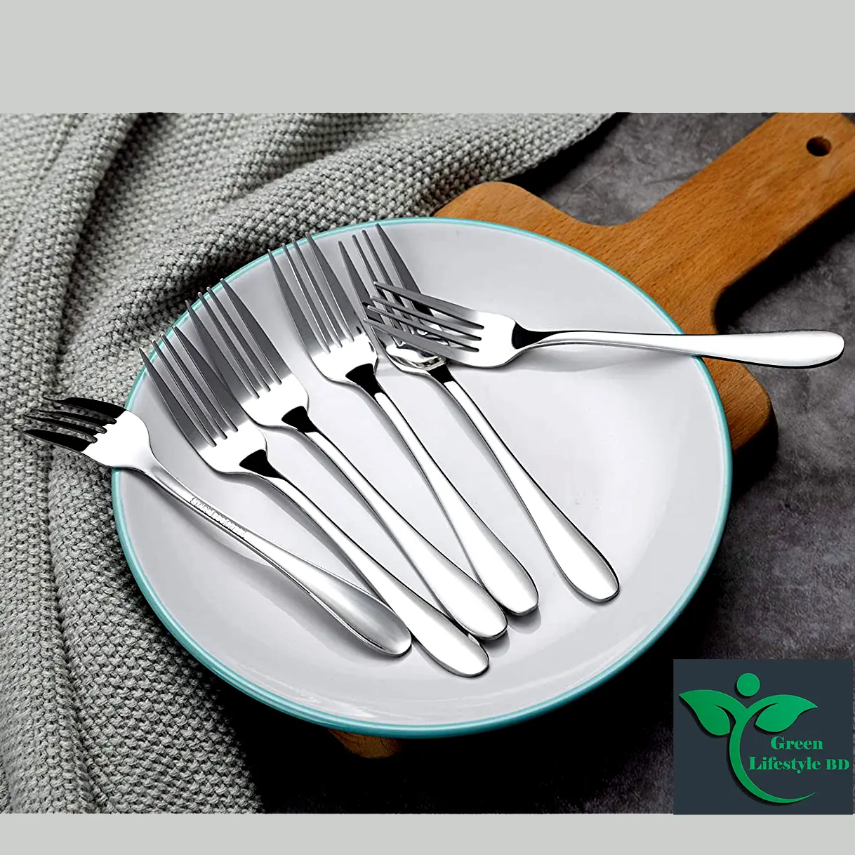 Picture of High Quality 6pcs Stainless Steel fork spoon for any occasion food and desserts (15cm/6 inch). - Silver
