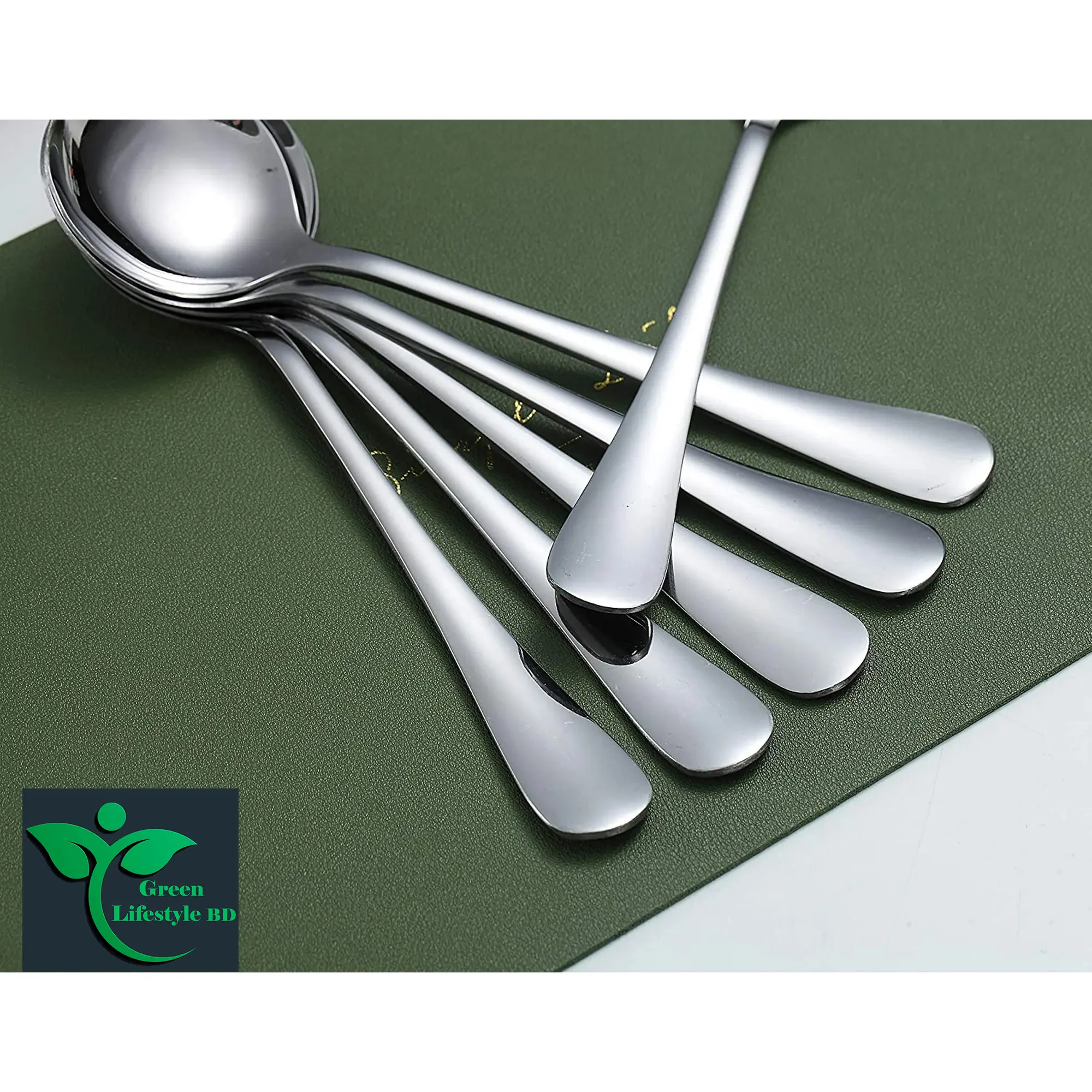 Picture of 6-piece Soup Spoons, Good Stainless Steel, Silverware for Home, Kitchen or Restaurant-6 Inch - Silver