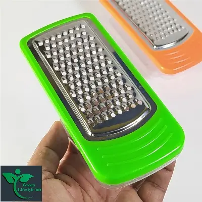 Picture of 2 pcs set Cheese Steel Grater and Slicer Vegetables with Container Multicolor ( Size 6.5 inch) Body A.B.S. Plastic. - Multicolor