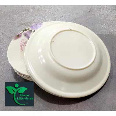 Picture of 6 piece High quality Melamine plate 9.5 inch Big size Plate Multi design use for Home, Office, Restaurant and different Occasions - Cream