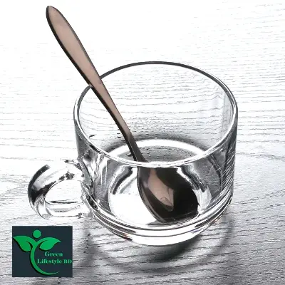 Picture of Crystal Clear Glass Tea Cup Set with Saucers (6 Cup +6 pirich) Cup pirich Set For Home And Office - Clear 6pcs set