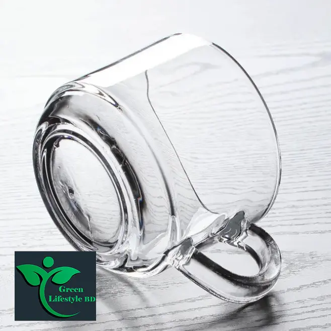 Picture of Crystal Clear Glass Tea Cup Set with Saucers (6 Cup +6 pirich) Cup pirich Set For Home And Office - Clear 6pcs set