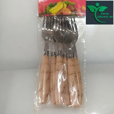 Picture of 6pcs Stainless Steel Fork & Spoon Cutlery Set – Ceramic Design with Silicone Handle | Durable Dining Utensils - Multicolor