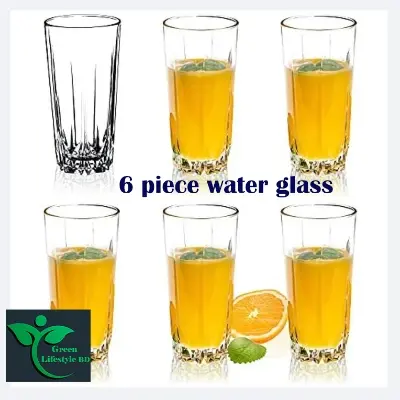 Picture of Drinking Glass Set, Crystal Clear Water Drinking Glass Set 350 ml - 6 pcs set for home and office - Clear