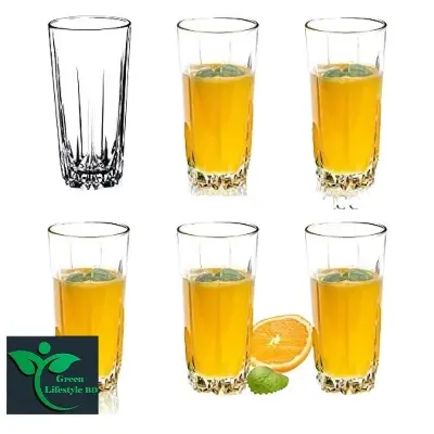 Picture of Drinking Glass Set, Crystal Clear Water Drinking Glass Set 350 ml - 6 pcs set for home and office - Clear
