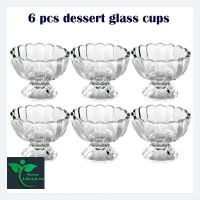Picture of Unique juice dessert glass cups high quality ice cream glass 6 pcs set tumblers milk tea dessert cup - Clear