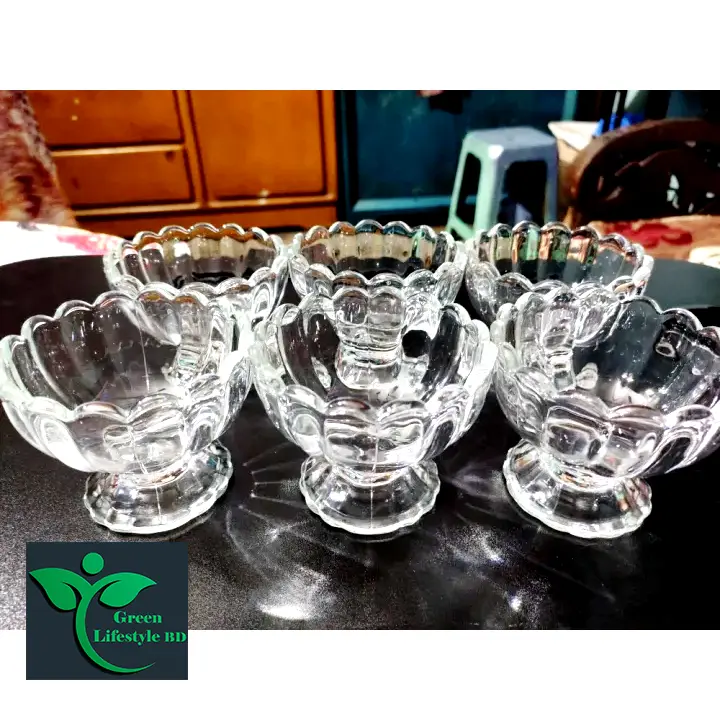 Picture of Unique juice dessert glass cups high quality ice cream glass 6 pcs set tumblers milk tea dessert cup - Clear