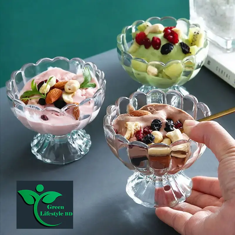 Picture of Unique juice dessert glass cups high quality ice cream glass 6 pcs set tumblers milk tea dessert cup - Clear