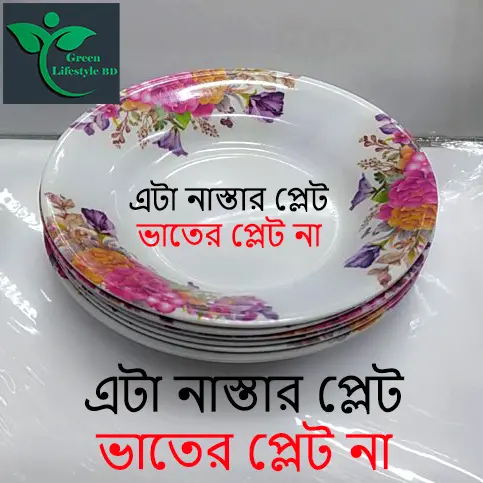 Picture of 6pcs Set Melamine Half Plate (7" Size ) Multi design Print  for Home & Office High Quality Melamine. - Multicolor