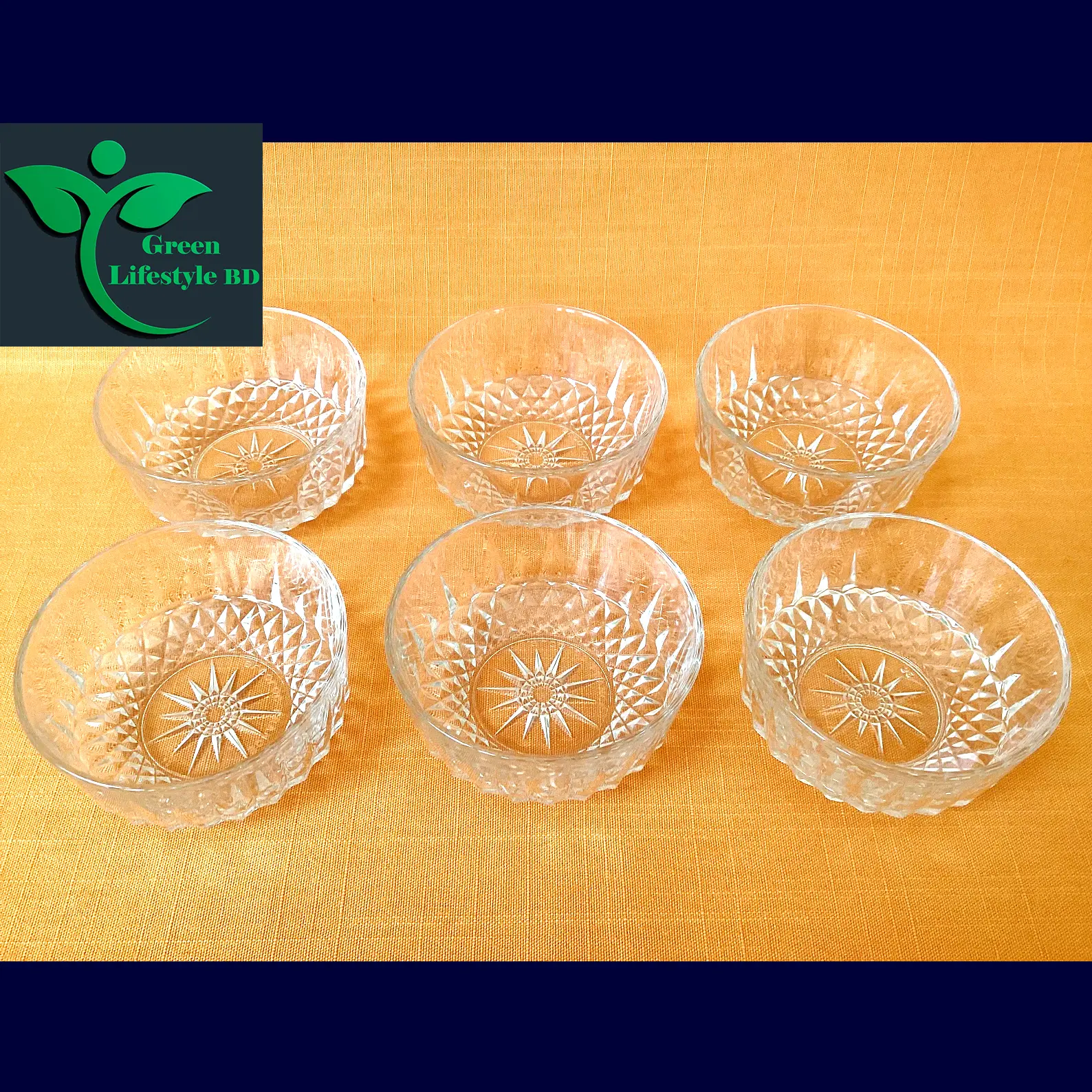 Picture of 6 Pcs Glass Ice Cream Cup Set – Elegant Dessert Bowl/Firni & Bati Set for Serving Sweets in Style - Clear