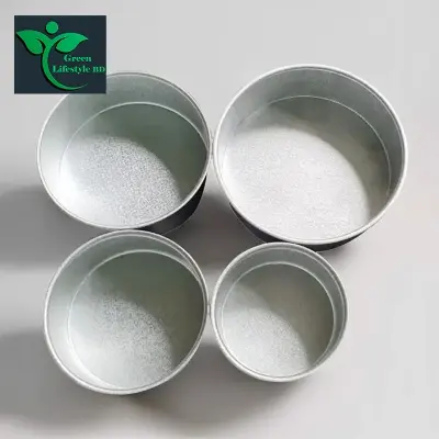 Picture of Round Aluminum Cake Mold - 4 Pieces Set - Bake Perfect Cakes Every Time With Round Aluminum Cake Mold Set - Silver