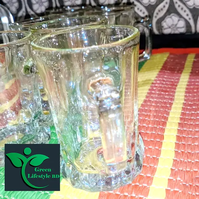Picture of Crystal Clear Glass Tea/Coffee Cup Set (6 Pieces) For Home, Office, and Tea Stall Shop. - Clear