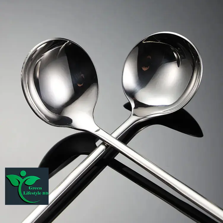 Picture of 6 Pcs Stainless Steel Round Coffee Stirring Spoon Dessert Mini Round Spoon 8 Inch Long Handle Teaspoon - Silver