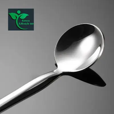 Picture of 6 Pcs Stainless Steel Round Coffee Stirring Spoon Dessert Mini Round Spoon 8 Inch Long Handle Teaspoon - Silver