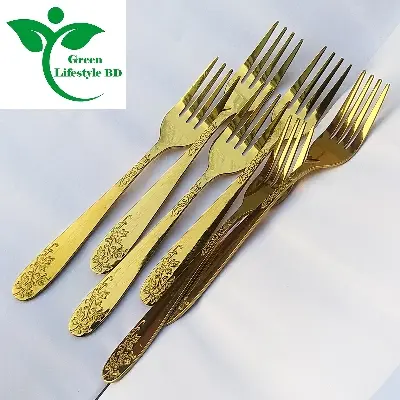 Picture of Luxury Design High-quality Golden Color 6 Piece Frock/Cutlery Spoon Size 6 Inch Import From China For Kitchen And Dining Use. - Gold