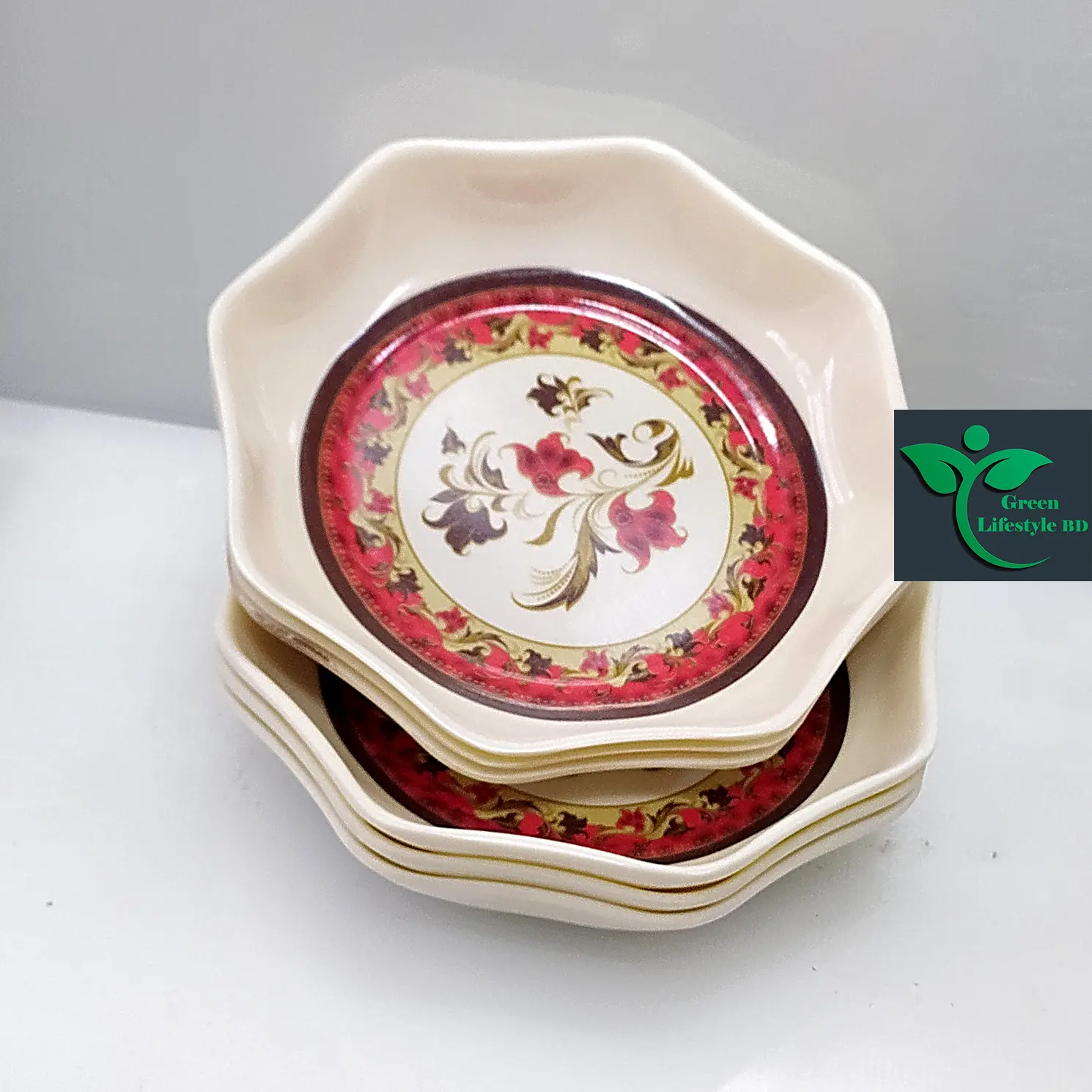 Picture of Melamine Half Plate 6 Piece Set (Size 5" Inches) mini size plate for Home and Office. - Multicolor