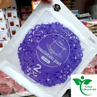 Picture of 4Pcs (Size 7.5 inch) Silicone Table Heat Resistant Mat Dish Coaster Drink Placemat Mat Multicolor. - Multicolor