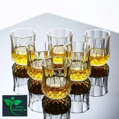 Picture of 6pcs Creative Whisky Glasses Thick Crystal Wine Brandy Cup Transparent Scotch Drinking Glasses for Bar Accessories Mini Mug - Clear