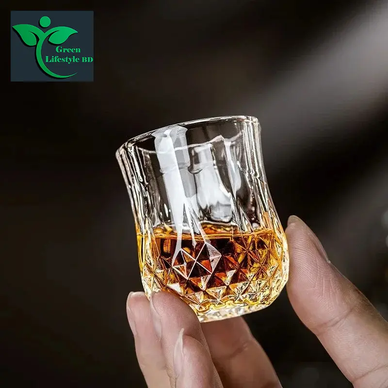 Picture of 6pcs Creative Whisky Glasses Thick Crystal Wine Brandy Cup Transparent Scotch Drinking Glasses for Bar Accessories Mini Mug - Clear
