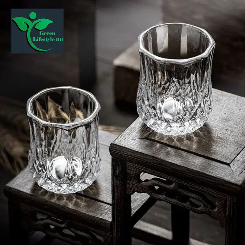 Picture of 6pcs Creative Whisky Glasses Thick Crystal Wine Brandy Cup Transparent Scotch Drinking Glasses for Bar Accessories Mini Mug - Clear