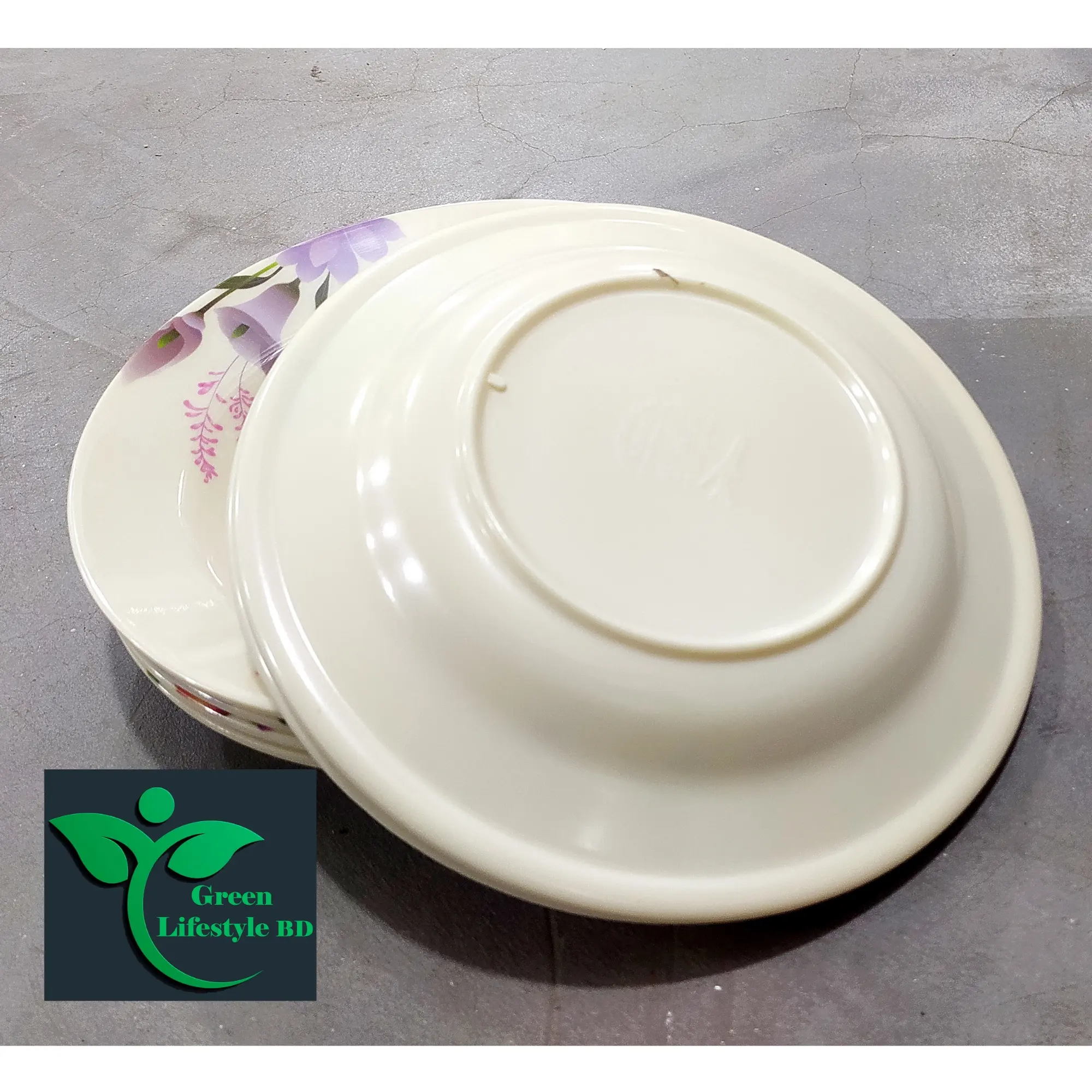 Picture of High quality 6 piece  Melamine plate 9.5 inch Big size Plate Multi design use for Home, Office, Restaurant and different Occasions - Cream