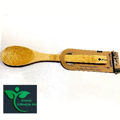 Picture of Bamboo Serving Spoon 1 piece size 12 inch - Heat Resistant Soft Grip Spoon Handle, Bamboo Cooking And Baking - Multicolor