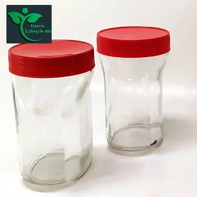 Picture of Unique quality  3 Pcs Glass Jar 700 ml for Kitchen & Dining. Glassware Food container with original cap - Clear 3pcs
