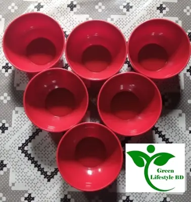 Picture of Plastic Round Soup Bowls 6pcs - 4.25 Inch - Perfect For Serving Soup, Stews, And Other Delicious Meals. - Red