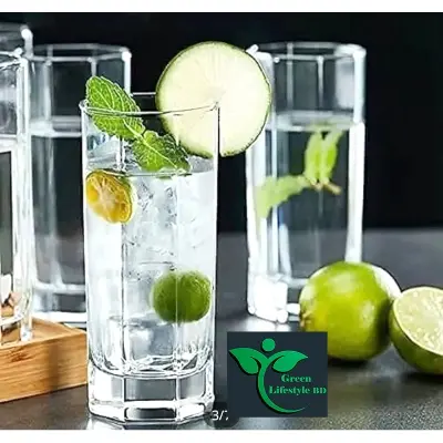 Picture of 8 Corner drinking Water Glass Set - Drink In Style 6-Piece Set Of Non-Reactive Transparent Glassware 325Ml For home and office - Clear