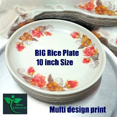 Picture of Melamine Dinner Plates Set - 6 Pcs Multi-design Print  Melamine Salad Plates, Dinnerware for Indoor & Outdoor Use, Lightweight, Stackable & Dishwasher Safe (10 Inches) - Multicolor