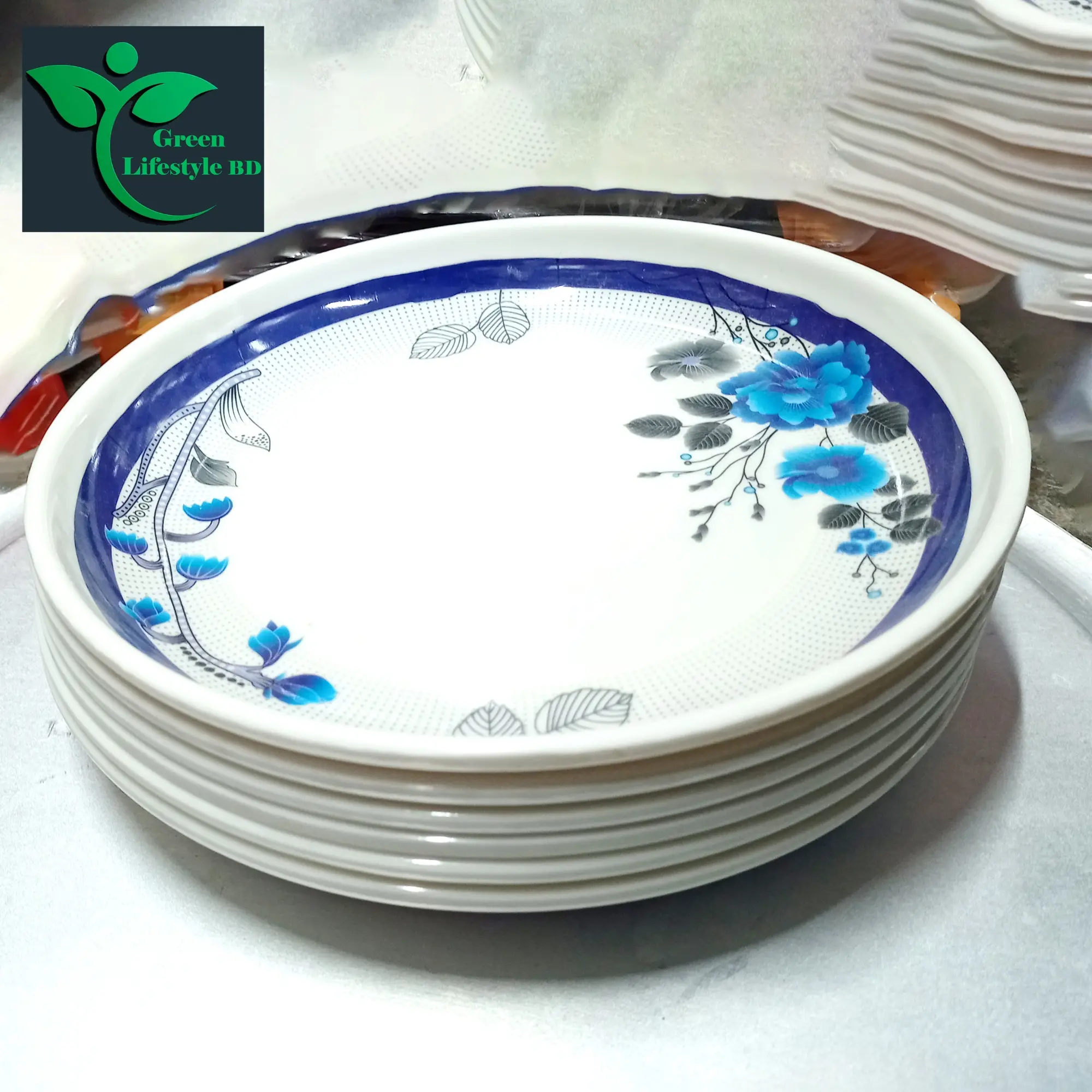 Picture of Melamine Dinner Plates Set - 6 Pcs Multi-design Print  Melamine Salad Plates, Dinnerware for Indoor & Outdoor Use, Lightweight, Stackable & Dishwasher Safe (10 Inches) - Multicolor