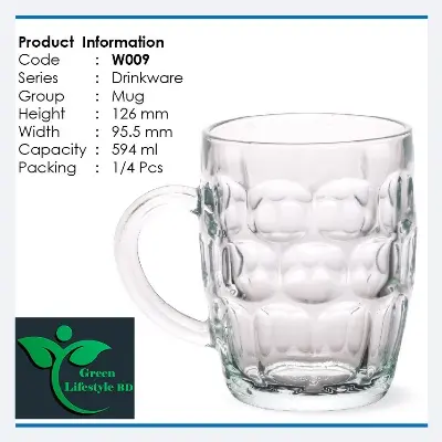 Picture of Big Size Drinkware mug 1pcs 590ml for home and office - Clear
