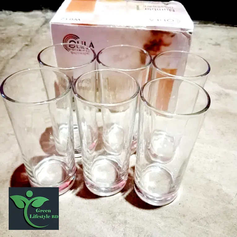 Picture of Crystal Clear Plain Drinking Glass Set 6 pcs 305 ml Drinking water Glass For Home and office