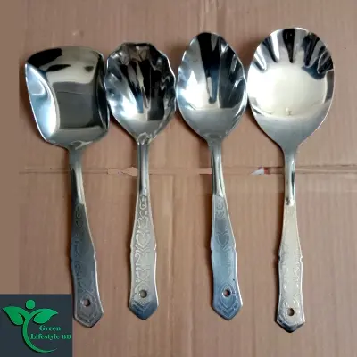 Picture of Stainless Steel Serving Spoon Set 4pcs – 10-Inch Elegant Spoons for Effortless Serving at Every Meal & Occasion - Silver 4 pcs Set