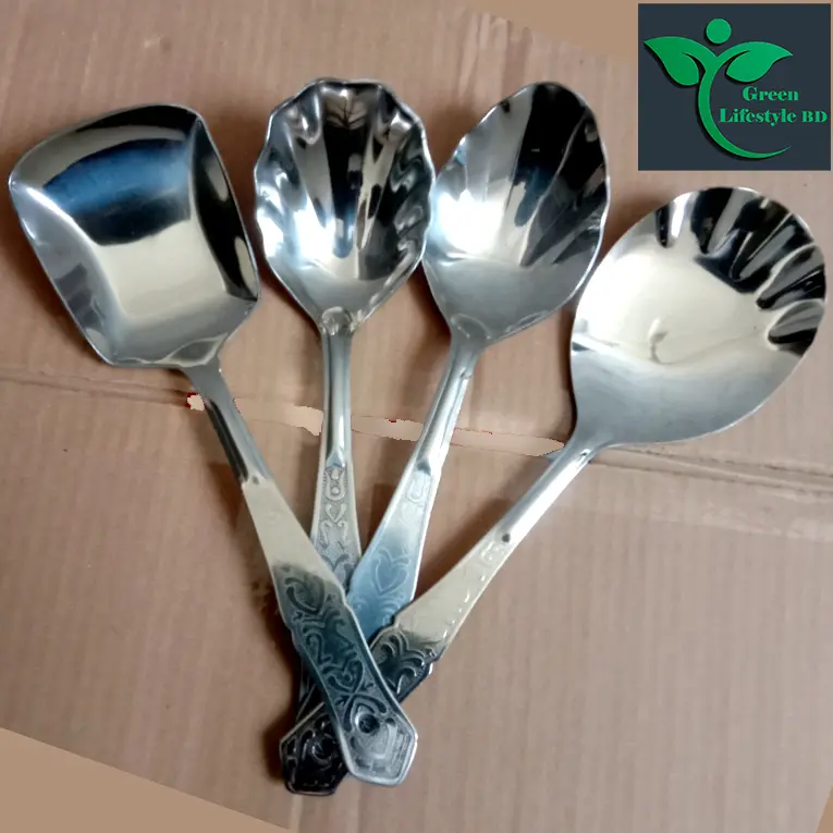 Picture of Stainless Steel Serving Spoon Set 4pcs – 10-Inch Elegant Spoons for Effortless Serving at Every Meal & Occasion - Silver 4 pcs Set
