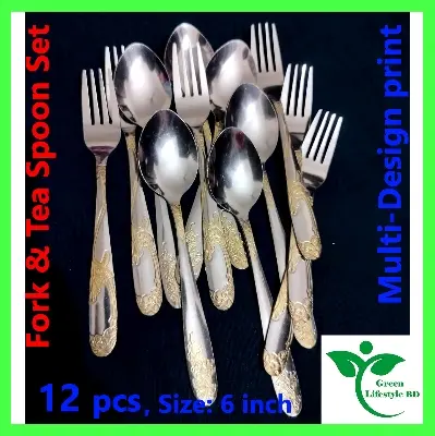 Picture of 12-Piece Stainless Steel Tea & Frock Spoon Set – 6-Inch Spoons for Kitchen & Dining Use - Silver
