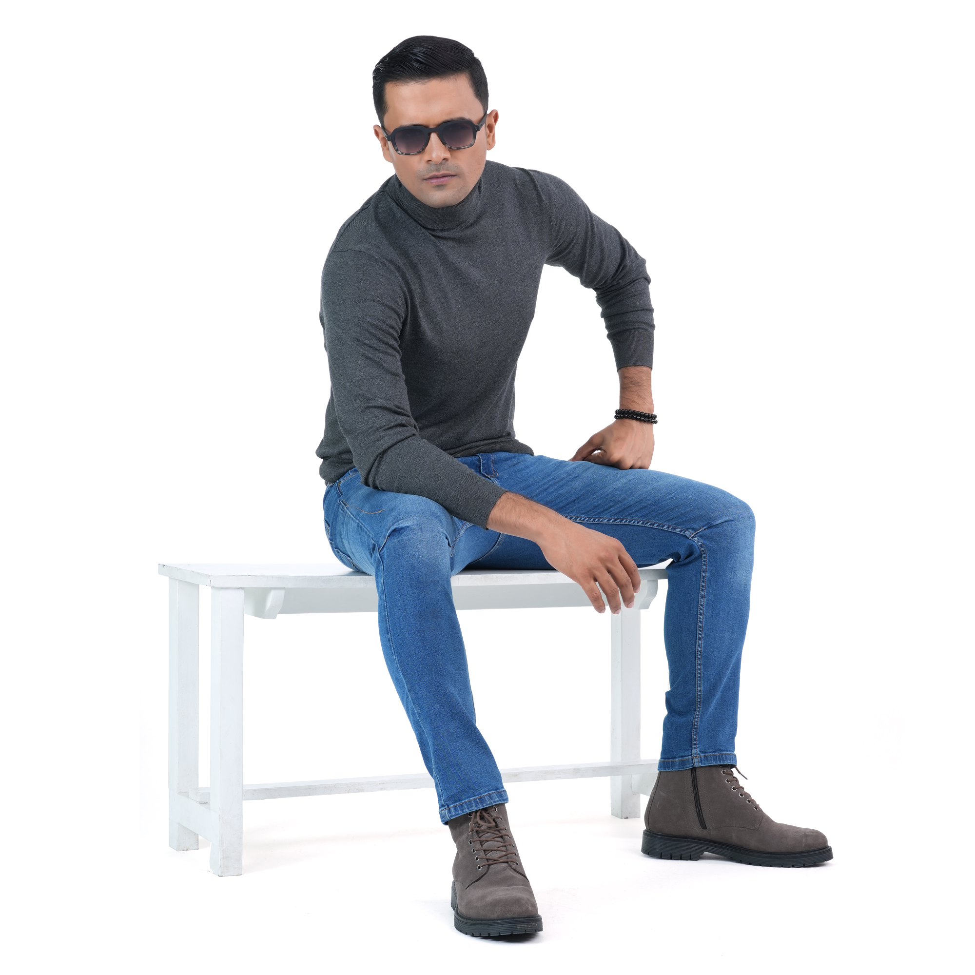 Picture of Maverick Men's Turtle Neck Sweater Dark Grey