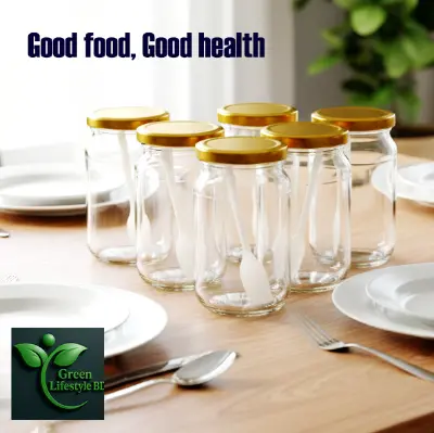 Picture of Transparent Kacher Glass Jar Set of 4/6 (500gm Each) – Durable & Stylish Food Storage Solution