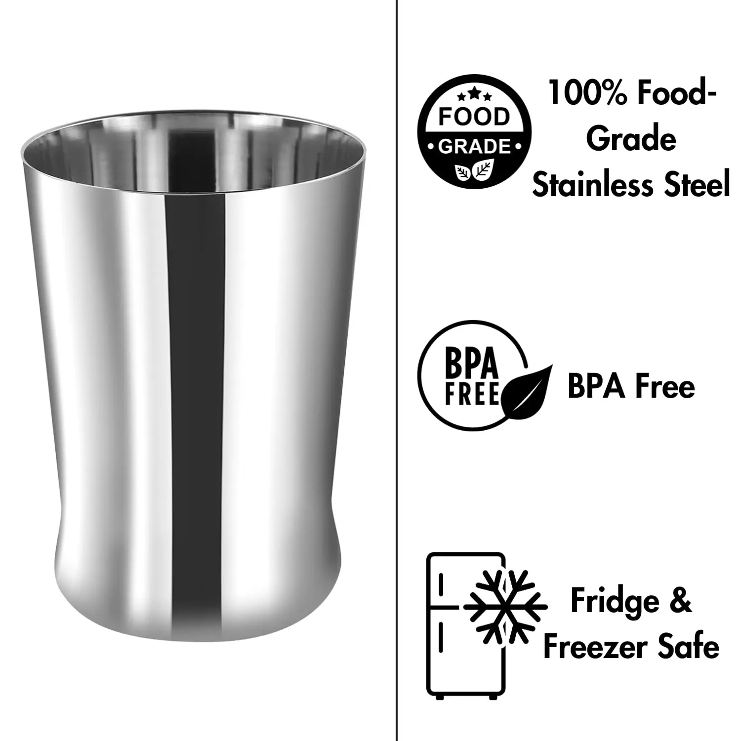 Picture of Premium Stainless Steel Water Glasses – Set of 6, 290ml, Mirror Polish for Water & Juice