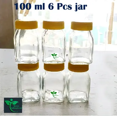 Picture of 6/12 Pcs Clear Glass Jar Set – 100ml Kitchen Storage Containers with New Cap, Perfect for Spices & Snacks