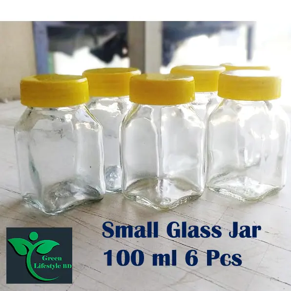 Picture of 6/12 Pcs Clear Glass Jar Set – 100ml Kitchen Storage Containers with New Cap, Perfect for Spices & Snacks