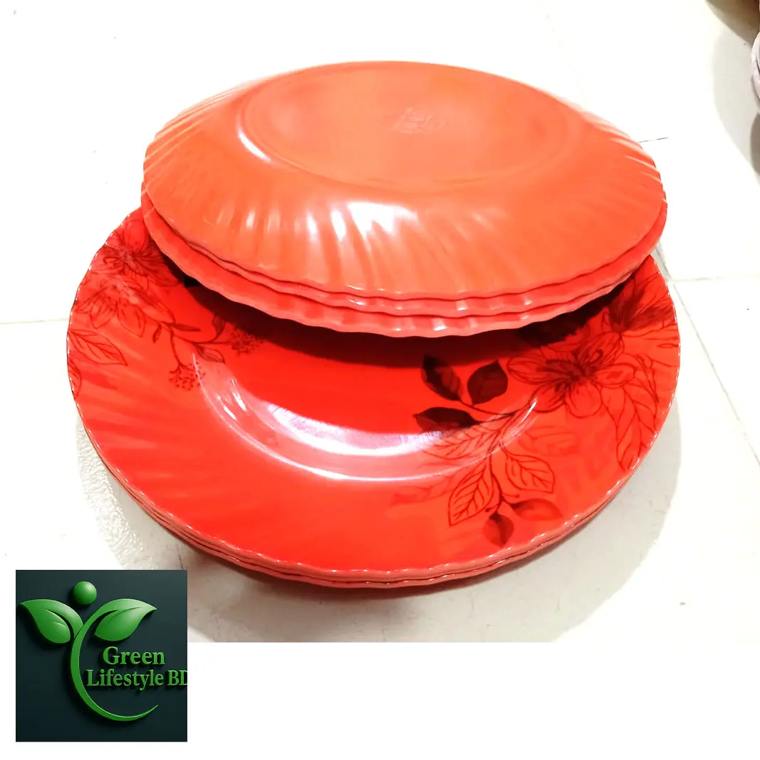 Picture of Premium 4/6-Piece Melamine Dinner Plate Set – 11 Inch Big Size Plates for Home, Kitchen & Restaurant Dining
