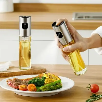 Picture of Glass Oil Spray Bottle – Kitchen Oil Sprayer for Air Fryer, Olive & Edible Oil Cooking Use(1/2 pcs)