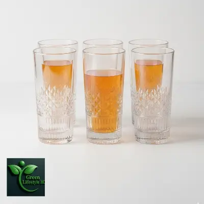 Picture of 6 Pcs Heavy Drinking Water Glass Set – Tall Everyday Glassware for Home & Dining (N205T) - 6 Pcs Glass