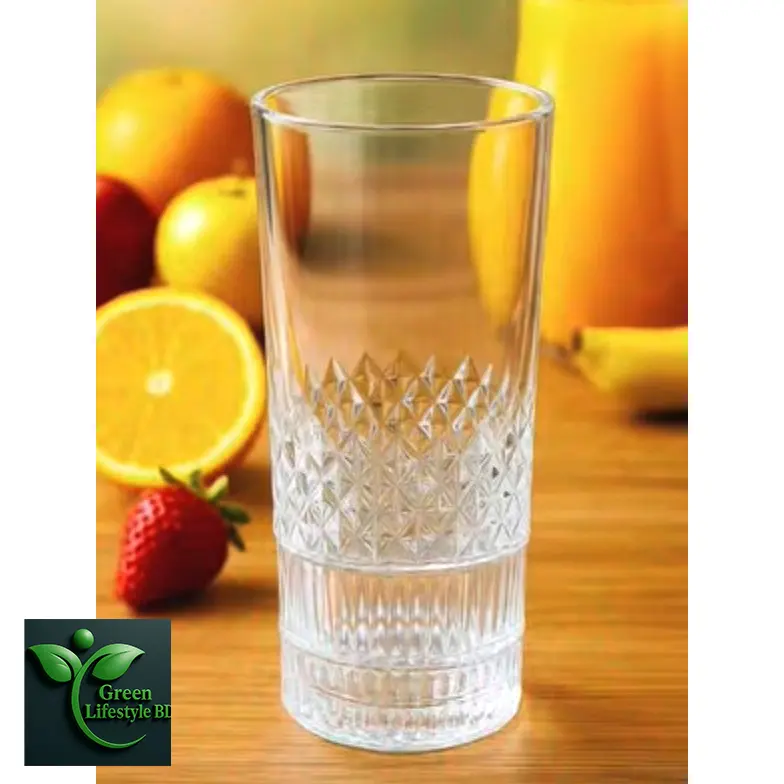 Picture of 6 Pcs Heavy Drinking Water Glass Set – Tall Everyday Glassware for Home & Dining (N205T) - 6 Pcs Glass