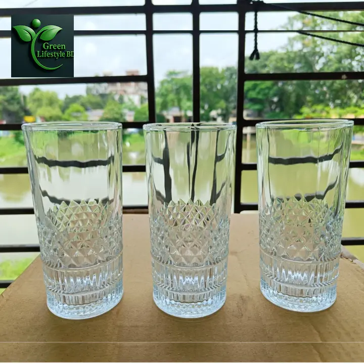 Picture of 6 Pcs Heavy Drinking Water Glass Set – Tall Everyday Glassware for Home & Dining (N205T) - 6 Pcs Glass
