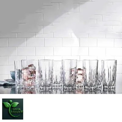 Picture of Nasir Diamond Cut Glass Set (N50T) – 6 Pcs Bar Tumblers for Water, Juice, Beer & Cocktails - 6 Pcs Glass