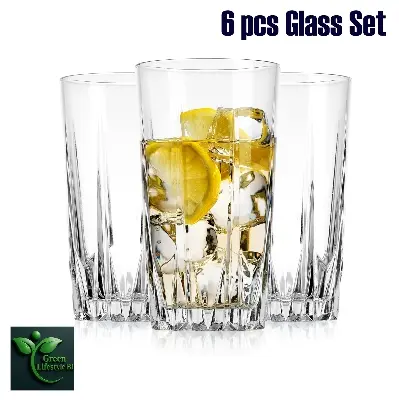 Picture of 6 Pcs Nasir Diamond Cut Drinking Glass Set (N50T) – Premium Tumblers for Bar, Juice & Cocktails - 6 Pcs Glass