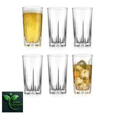 Picture of 6 Pcs Nasir Diamond Cut Drinking Glass Set (N50T) – Premium Tumblers for Bar, Juice & Cocktails - 6 Pcs Glass