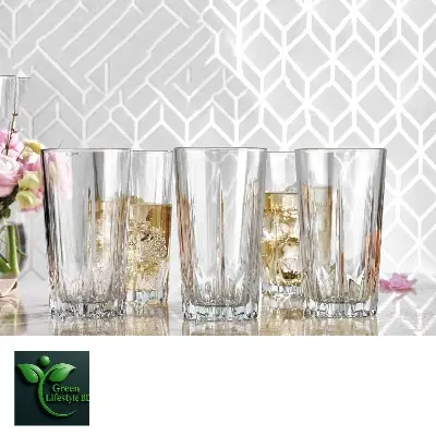 Picture of 6 Pcs Nasir Diamond Cut Drinking Glass Set (N50T) – Premium Tumblers for Bar, Juice & Cocktails - 6 Pcs Glass